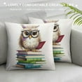 thumbnail image 3 of JRXY  Cute Owl Books Throw Pillow Cover Modern Cushion Square Pillowcase for Sofa Bed Car Home Decorative White, 3 of 5