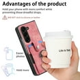 thumbnail image 3 of ELEHOLD for Samsung Galaxy Z Fold 6 Wallet Case, Women Men PU Leather Flip RFID Blocking Elastic Card Slot Holder Ring Holder Kickstand Car Magnetic Protective Case for Samsung Galaxy Z Fold 6,Pink, 3 of 7