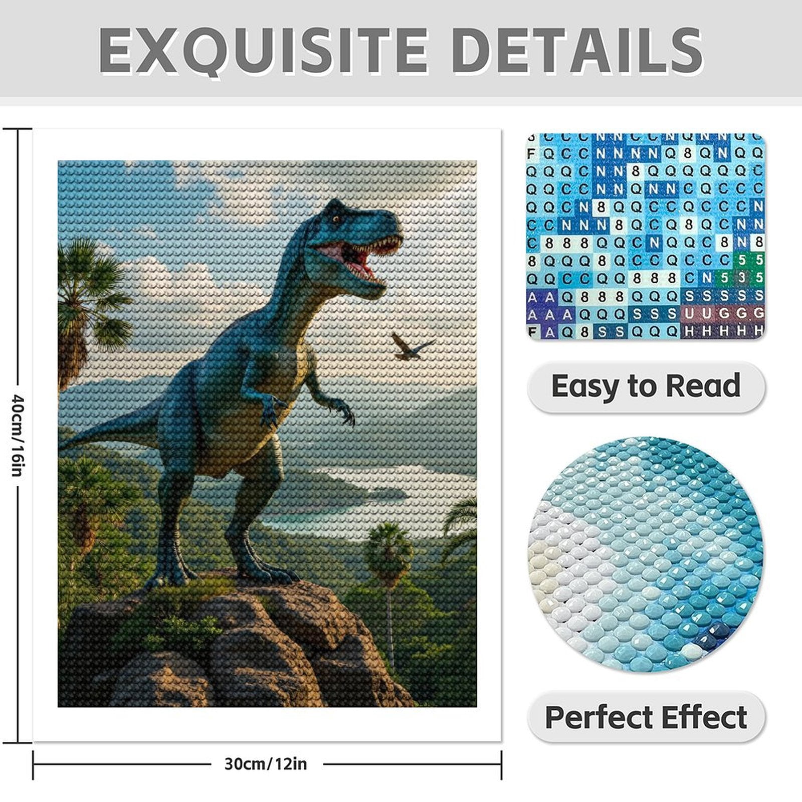 Diamond Art Kits for Adults - 5d Dinosaur Scenic Landscape Lake Skies Diamond Painting for Adults, Diamond Art for Adults Beginners, Diamond Painting Kits for Adults for Home Wall Decor
