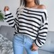 thumbnail image 2 of Jersey de rayas de otoño para mujer, Top de rayas de otoño para mujer Top de rayas de otoño para mujer Top de rayas de manga larga Construcción resistente, 2 of 9