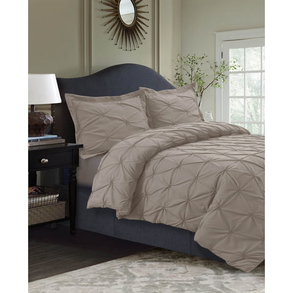 Sydney Pintuck Oversized Duvet Cover Set King Cashmere