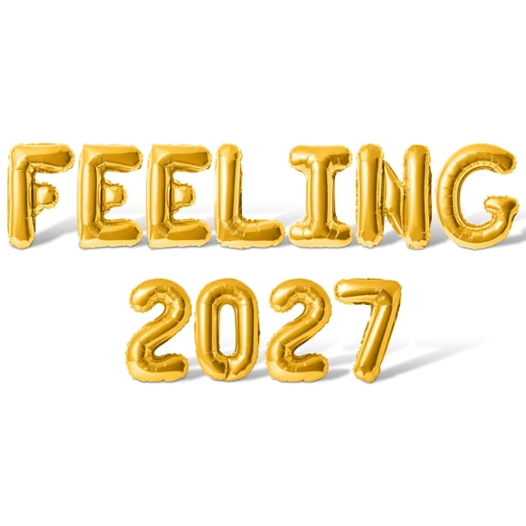 Letter Balloons - FEELING 2027 16" Inch Alphabet Letters Foil Mylar Balloon New Years Party Banner (Gold)