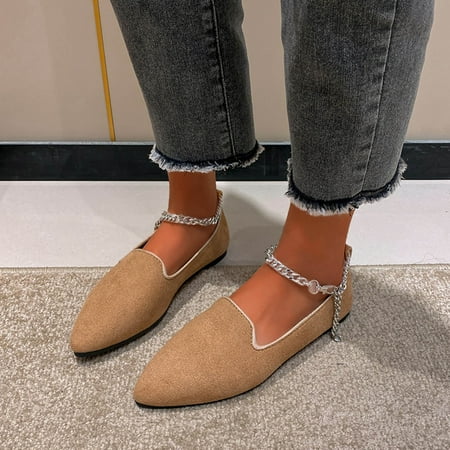 

Aayomet Women Wedges Boots Platform Shoes Slip on Boots Fashion Casual Ladies Fashion Solid Color Suede Pointed Ankle Buckle Khaki 7