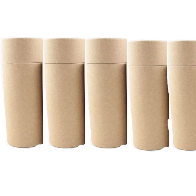 Cajas de cartón vacías de tubo de tarro de papel Kraft, caja de embalaje de botella de aceite esencial, caja de embalaje de tubo de papel de regalo con tapa, cajas de cartón de papel redondas, 5 pieza