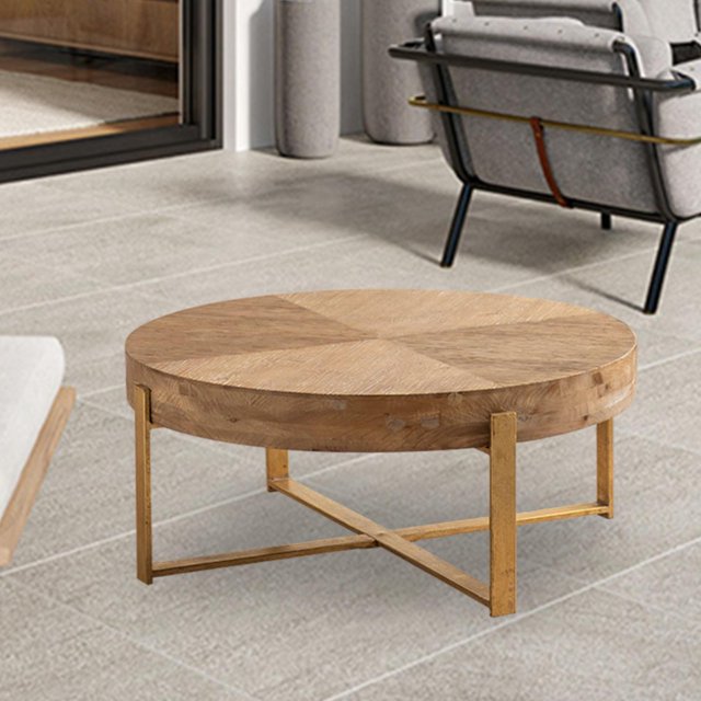 Mesa de centro de madera, decoración resistente, mesa decorativa de diseño Vintage, mesa auxiliar para comedor, jardín, espacio pequeño, oficina, Redondo