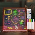 thumbnail image 1 of Tablero de escritura de mensajes LED | Luz nocturna ajustable de 7 colores | Alimentado por USB | Fácil control de brillo | Juego de blocs de notas de borrado en seco iluminado | Soporte, 1 of 2