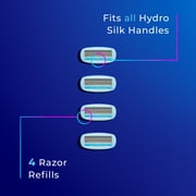 Schick Hydro Silk Moisture Razor Blade Refills, 4 ct, 5-Blade Mositurizing Razors for Women