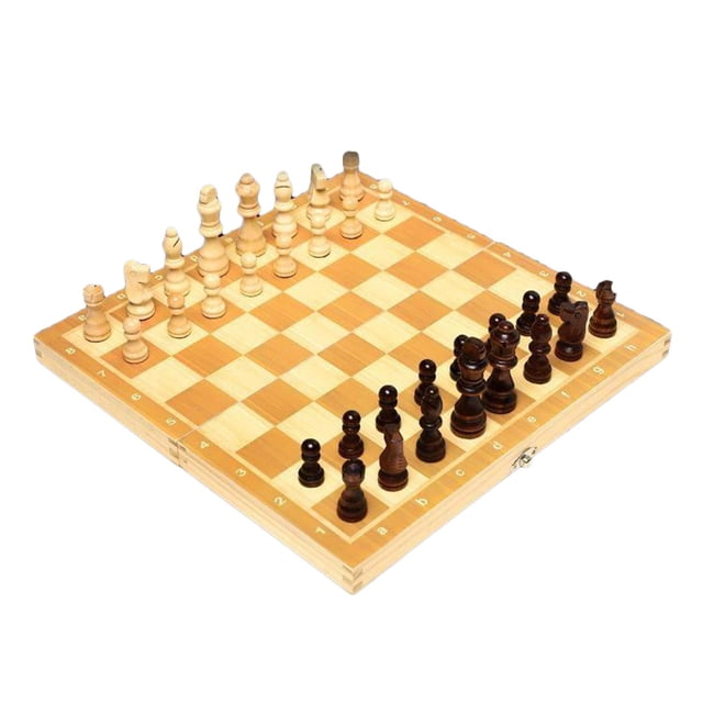 Juego de ajedrez de madera, clásico, plegable, para adultos y niños. Los 34x34cm