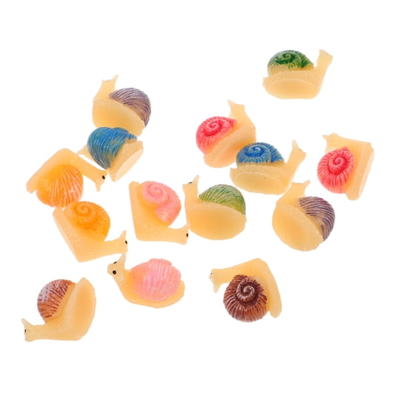 HEANUJJ 14Pcs Small Resin Snail Garden Statues Assorted Color Micro Landscape Accessories for Desktop Display