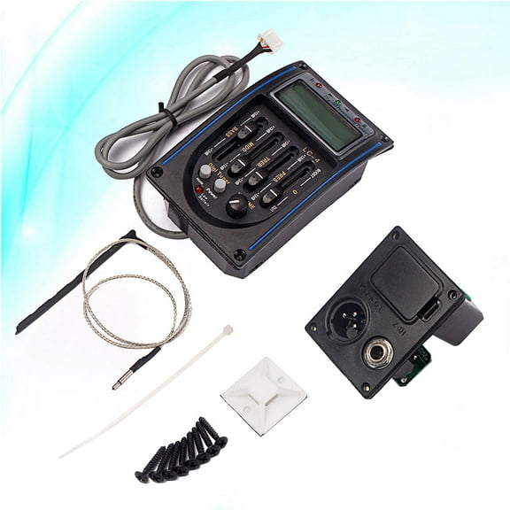IBASETOY Guitar Pickup Preamp Piezoelectric Pickup with Digital Tuner for Guitarists 1 Set