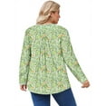 thumbnail image 2 of Fantaslook Plus Size Womens Blouses Long Sleeve Floral Tunic Tops Henley Neck Flowy Fall Shirts, 2 of 8