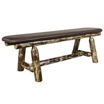 Glacier Country Collection Plank Style Bench, 5 Foot w/ Saddle Upholstery