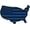 US MAP COUNTRY FLAG BLUE, variant on US MAP BLUE COUNTRY FLAG PATCH, US Flag Embroidered Artwork Heat Sealed Backing Sew-On / Iron-On Patch - 4" x 2.75"
