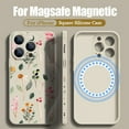 thumbnail image 2 of Colourful Flower Pattern Phone Case For iPhone 16 15 14 13 12 Pro Max 11 Magnetic For Magsafe Wireless Charge TPU Silicone Cover black For iPhone 15 ProMax, 2 of 6