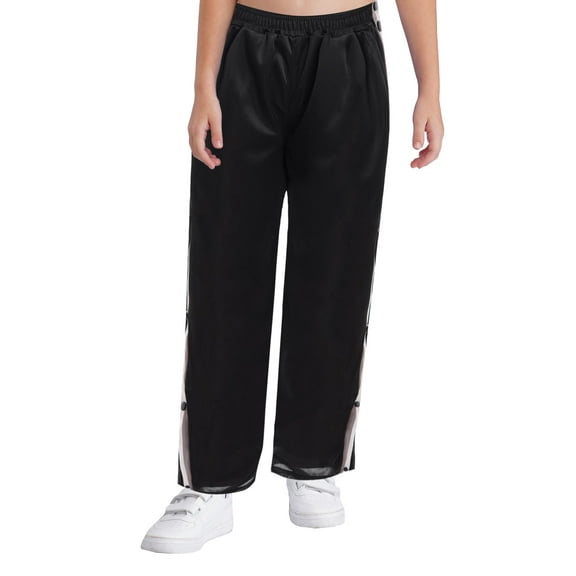 HULIJA Girls Boys Post Surgery Pants Tear Away Trousers Kids Basketball Track Bottom Joggers Casual Pants Black M