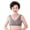 Gray, variant on Plus Size Breathable Bra for Middle Age Women Lightly Padded Wire Free Bra Lace Cotton Bralette