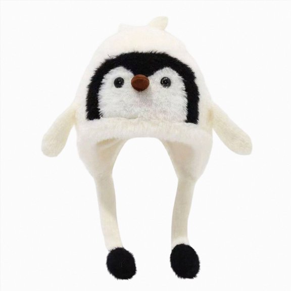 Leey-World Girls Penguin Knit Hat Boys Cartoon Warm Fuzzy Beanie Winter Fleece Lining Cap with Ear for Toddler Baby Boys and Girls
