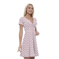 thumbnail image 1 of Women’s A Line Hearts Summer Dress, Retro Triangle Arrangement, Cross Wrap V Neck, 6 Sizes, by Ambesonne, 1 of 2