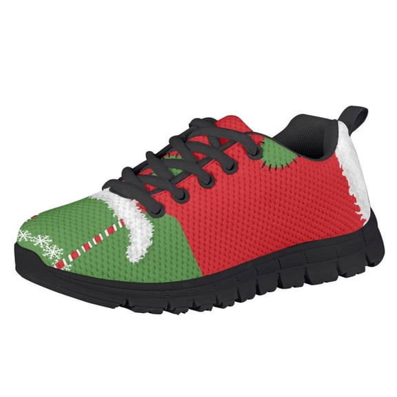 Chririnla Christmas Santa Claus Running Shoes for Boys Size 4 Little Kids Slip on Sneakers Lightweight Athletic Sneakers for Hiking Tennis Walking