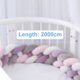 thumbnail image 4 of Almohada de cama trenzada de cuatro hebras con bolas de nudo largo tejidas, tira anticolisión para niños, 4 of 5
