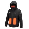 thumbnail image 3 of Unisex Heated Hoodie 4 Areas Water/Wind Resistant Heating Coat Heated Coat with 3 Heating Levels Women's Heated Jacket for Women Men's Soft Shell Heated Jacket with Hood, 3 of 7