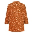 thumbnail image 4 of WCMZJ 3/4 Length Sleeve Womens Tops V Neck T Shirts Collar Work Blouses for Women Dressy Casual Sequin Polo Shirts Spring Summer Fall Top Fashion 2025 Orange S, 4 of 5