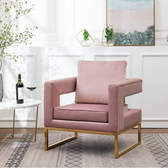 Newboti Lenola Contemporary Upholstered Accent Arm Chair, Pink 715798491213705