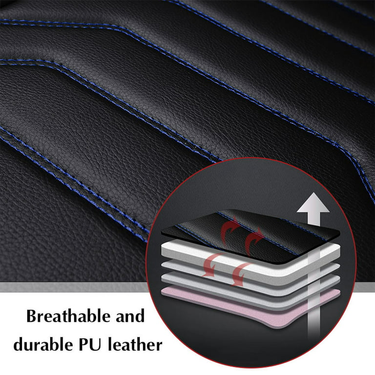  Big Ant Car Seat Covers Set of 2, PU Faux Leather Edge Wrapping  Car Front Seat Covers Pad Bottom Seat Covers for Cars(Black) : Automotive