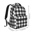 thumbnail image 2 of Fotbe Black White Plaid Mochila Casual con Estampado para Escuela, Viajes y Actividades al Aire Libre - Duradera, Ligera y Cómoda, 2 of 5