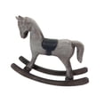 thumbnail image 4 of Figura de caballo mecedor, escultura de animal, madera, vintage, decorativa, de mesa. Gris, 4 of 9