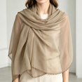 thumbnail image 2 of QASIEATN Lace Hijab SoftBlend Lightweight Shawl with Elegant Lace Trim Non Head Scarf for Womens Everyday Wear, 2 of 7