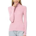 thumbnail image 2 of Turtleneck Sweaters for Women Basic Solid Color Lightweight Fall Sweater Ribbed Knit Slim Fitted Pullover Tops Shermie, 2 of 5