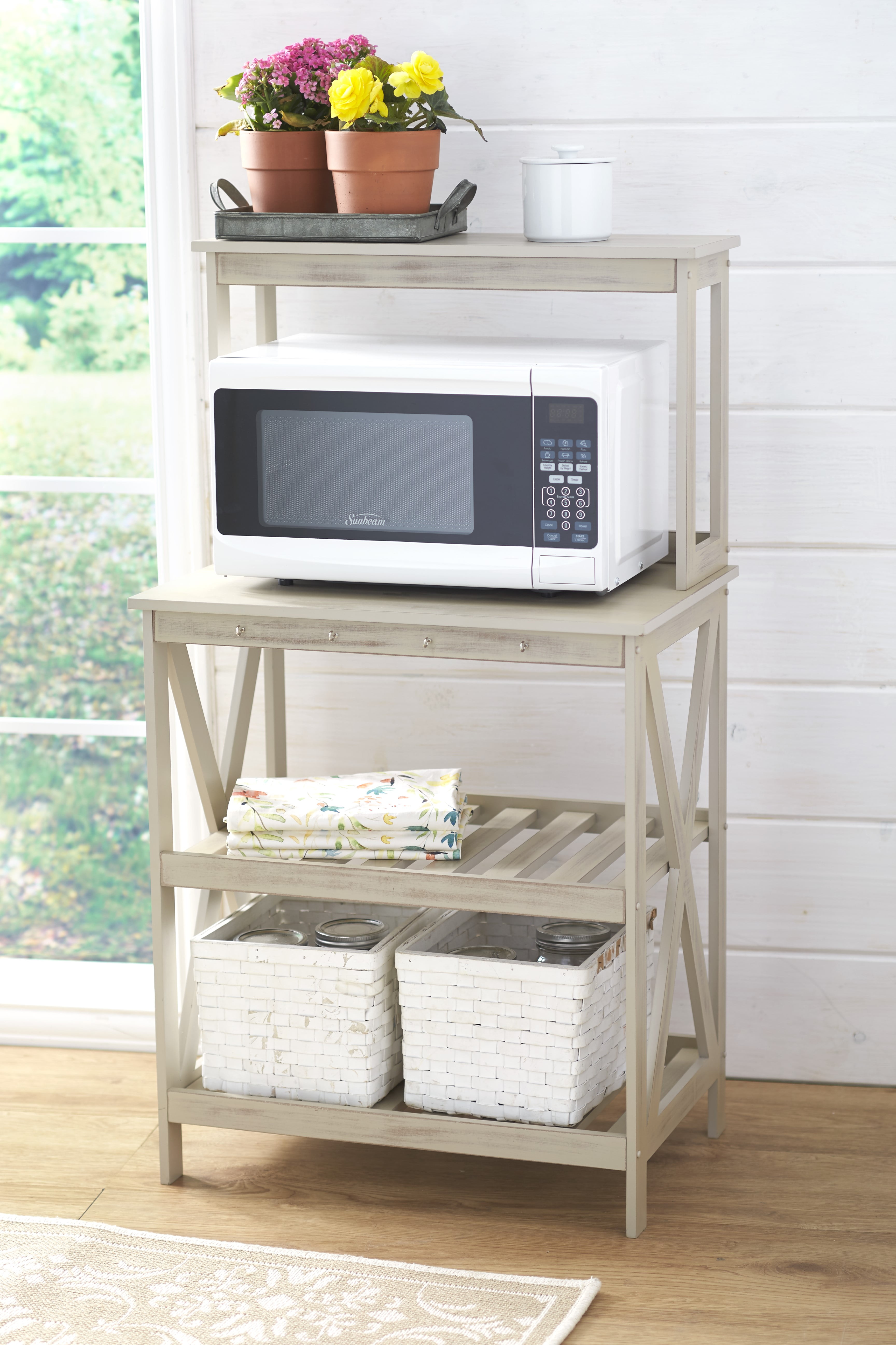 walmart wood rack on Distressed Finish Kitchen Baker S Rack With Hooks For Hanging Walmart Com Walmart Com