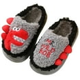 thumbnail image 3 of Ketyyh-chn99 Kids House Slippers Winter Warm Shoes Toddler Slippers Boys Girls Kids Dinosaur House Slipper Non-Slip Warm Winter Soft Fuzzy Indoor Shoes Winter Slippers Size for US 9.5,Grey, 3 of 5