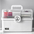 thumbnail image 3 of Portable First Aid , Container, Emergency Storage Box Organizer for Home Family Emergency Tool - 3-Tier, 3 of 7