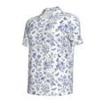 thumbnail image 2 of Vsdgher Floral Butterfly Print Men's Short Sleeve Stretch Polo Shirt, Moisture-Wicking Performance Polo Shirt, 2 of 8