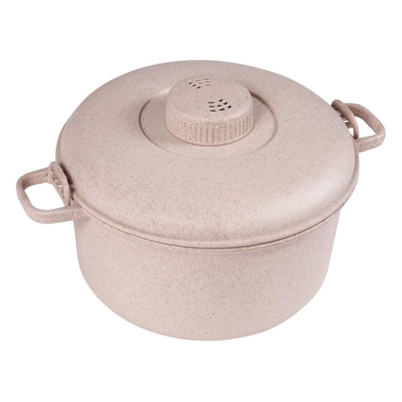 Gexandy Eco Friendly Microwave Pressure Cooker - Easy Microwave Cooking - Easy & Fast Microwave Cookware for Rice, Chicken, Pasta, and More - Non-Toxic & degradable Material (Beige)