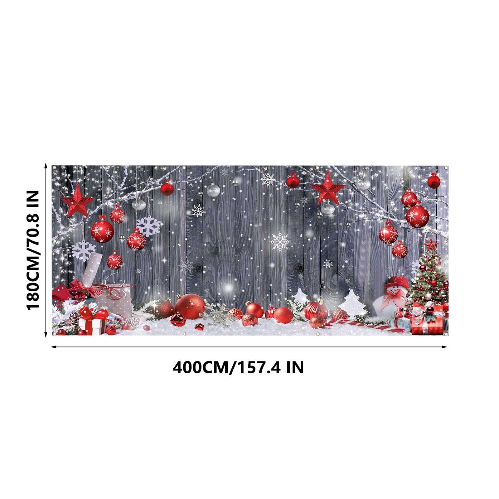 kladzum Christmas Garage Door Cover Xmas Decoration Print Garage Door Curtain Large Merry Christmas Garage Door Hanging Farbic for Outdoor Holiday Party Decor