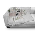 thumbnail image 3 of Camera Soft Flannel Fleece Throw Blanket, Vintage Recording Machine Flowers Leaf Bouquet Wedding Bridal Theme, Cozy Plush for Indoor and Outdoor Use, 50" x 70", Rose Forest Green Grey, by Ambesonne, 3 of 6
