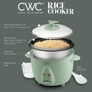 COOK WITH COLOR 6-Cup Rice Cooker 300-Watt Cooking Pot Kitchen Appliance, Sage
