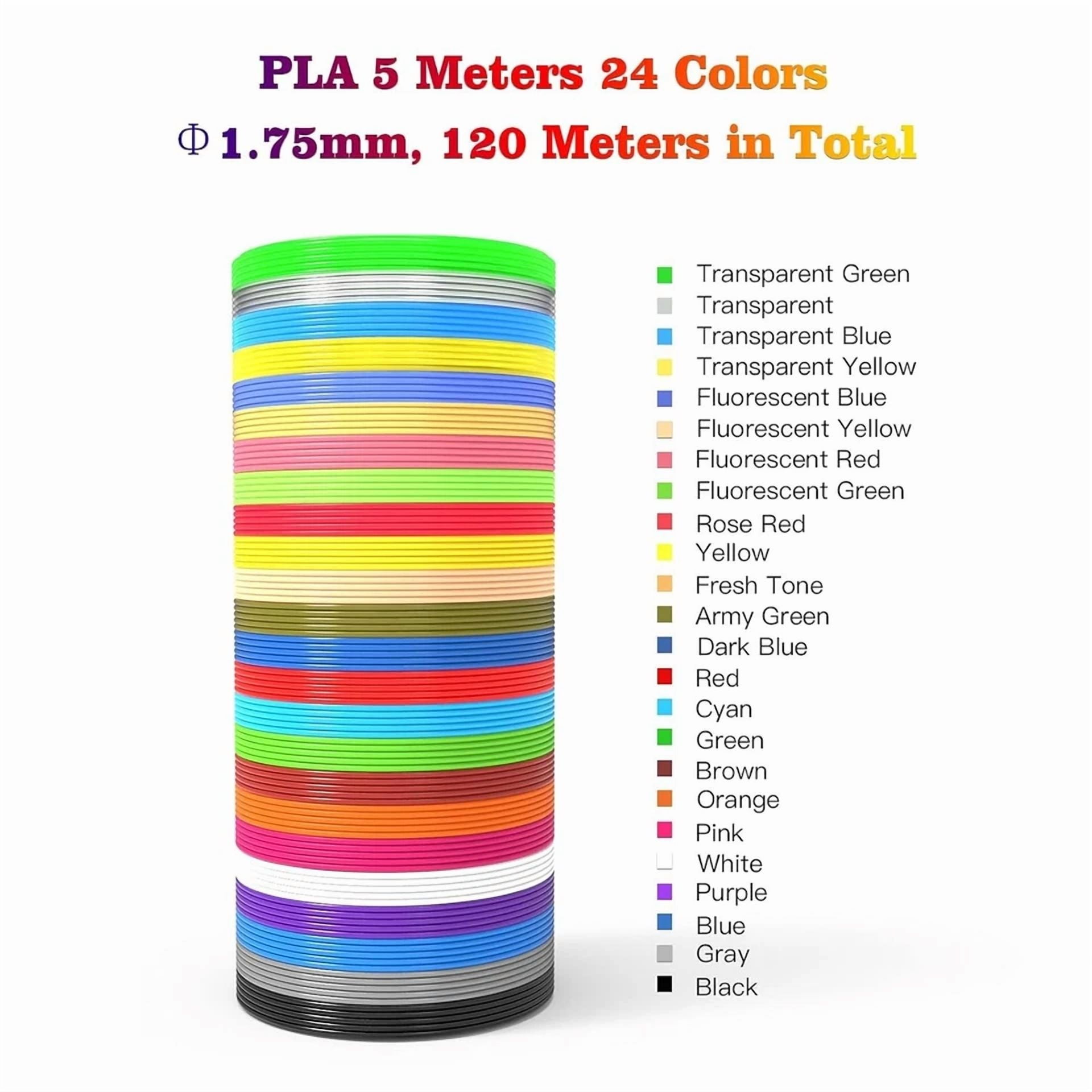CIRCLE- 24 Colors 3D Pen Pla Filament Refills 3D Printing Pen Refills 1.75Mm 400Ft Set