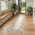 thumbnail image 6 of Wonnitar 2x6 Floral Runner Rug for Hallways, Beige Washable Kitchen Runner Rugs, Soft Low Pile Runner for Laundry Bedside, 6 of 9