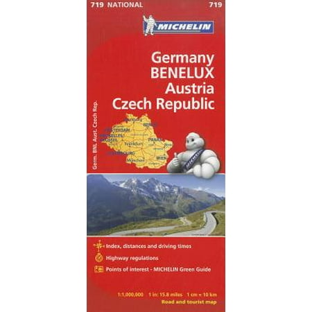 Michelin germany, benelux, austria, czech republic road and tourist map - folded map: