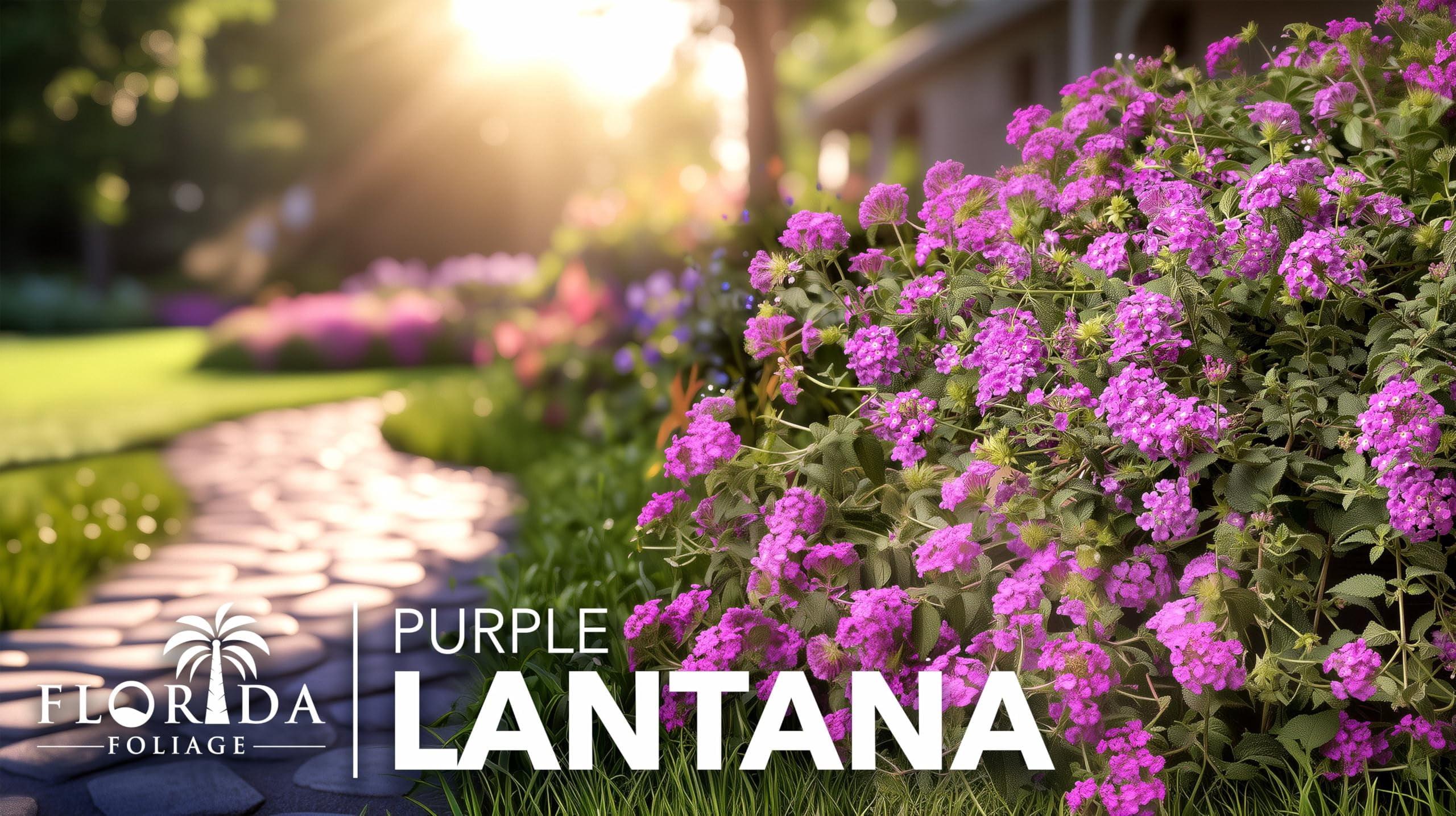 Lantana Purple | 3 Live Plants | Lantana montevidensis | Purple Flowers | Outdoor Landscapes | Heat Tolerant Groundcover | Containers Slopes Borders Pathways Garden Beds