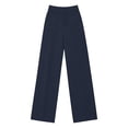 thumbnail image 4 of Women's High Waisted Wide Leg Pants, Single Breasted Office Trousers with Side Pockets, Structured Drape Casual Suit Pants for Work and Business Casual Dark Blue XXL, 4 of 5
