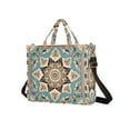 thumbnail image 2 of Mandala and Boho Pattern Corduroy Tote Bag Handbag Large Messenger Bag Shoulder Crossbody Zipper Bag Purse, 2 of 8