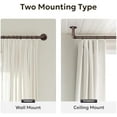 thumbnail image 5 of Curtain Rods for Windows 66 to 120, 1 Inch Industrial Wrap Around Curtain Rod, Indoor/Outdoor Room Divider Adjustable Drapery Pole, 66"-120", Matte Dark Brown, 5 of 9