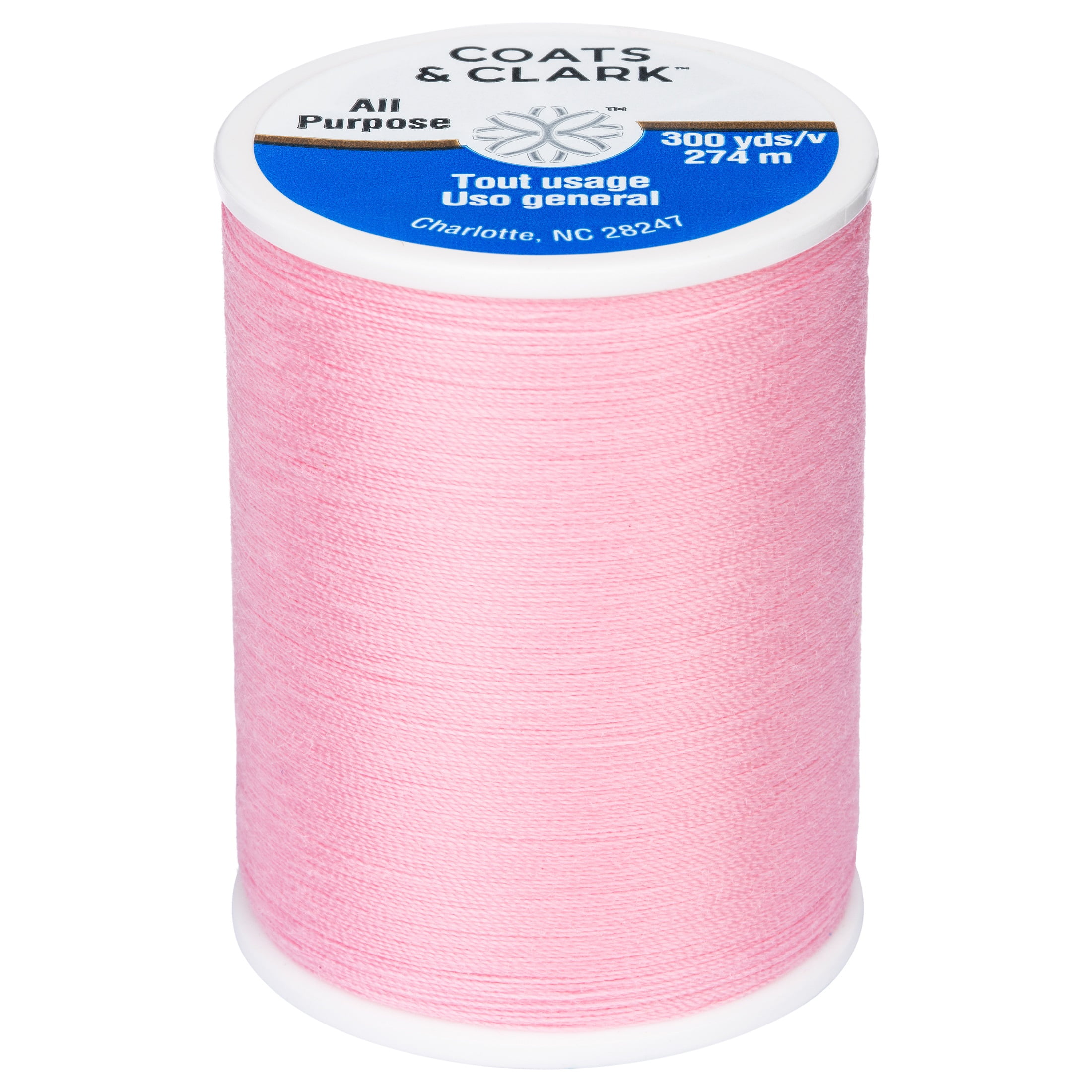 (3 pack) Coats & Clark All Purpose Rose Pink Polyester Thread, 300 Yards