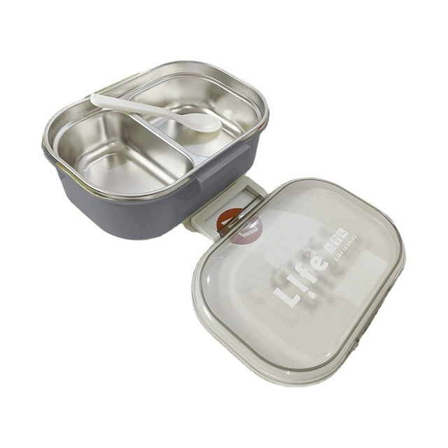 EGNMCR Storage Containers Adult Lunch Box, 1000 ML 2-Compartment Bento Lunch Box For Kids, Lunch Containers For Adults Come With Spoons, Leak Proof, Microwaveable lunch boxes