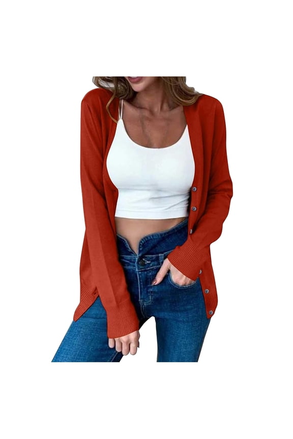 Women's 100% Merino Wool Lightweight V-Neck Cardigan Sweater Button Down Long Sleeve Knitwear Outwear Tops XXL